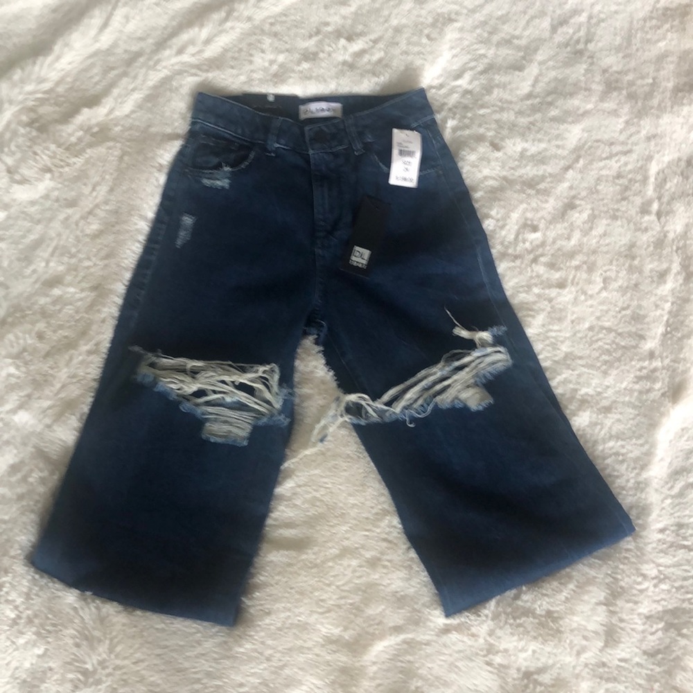 Hepburn high rise wide leg smart denim